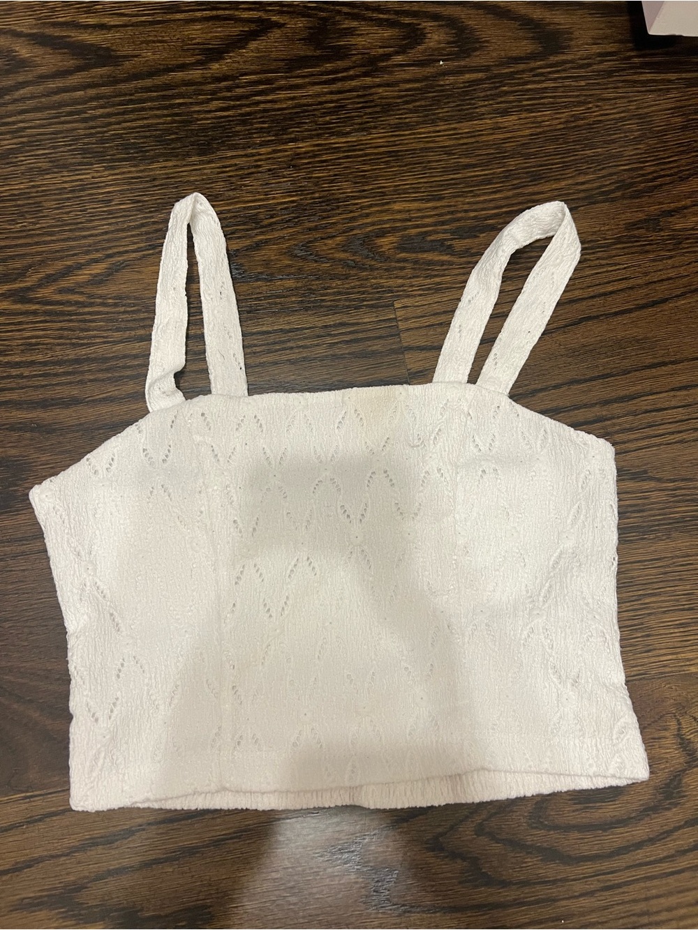 Forever 21 White Knit Square-Neck Crop Tank